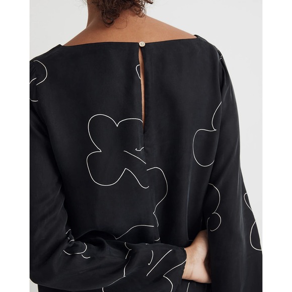 MADEWELL Black Erika Cupro Shift Mini Dress NWT Size Small - Picture 5 of 9